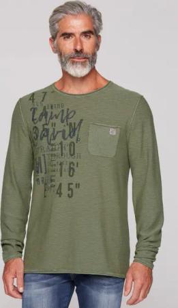 CAMP DAVID Rundhalspullover mit Brusttasche