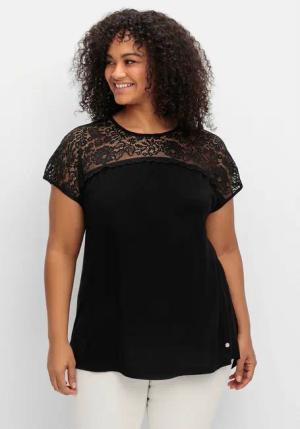 Sheego Spitzenshirt Große Größen mit Spitzenpasse