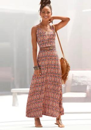 LASCANA Maxikleid mit Ethnoprint und verstellbaren