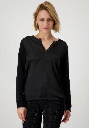 Monari Schlupfbluse mit Glitzerkante am Ausschnitt