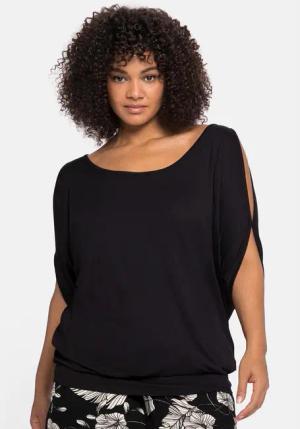 Sheego T-Shirt Große Größen mit geschlitzten