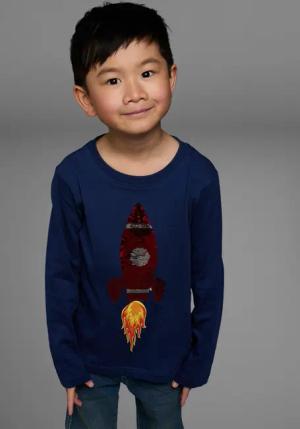 KIDSWORLD Langarmshirt Rakete aus Wendepailletten langärmelige,
