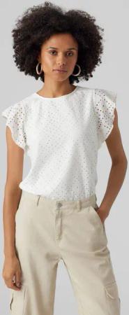 Vero Moda Rundhalsshirt VMTASSA SL FRILL