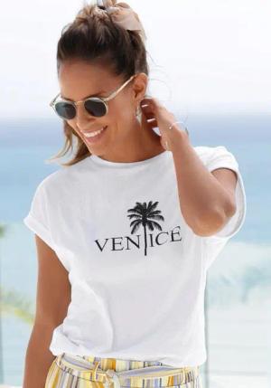 Venice Beach Rundhalsshirt mit Frontdruck, T-shirt