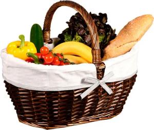 KESPER® Einkaufskorb, Weidengeflecht mit Textilfutter