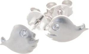 Paar Ohrstecker Ohrstecker Wal Fisch, 925 Silber