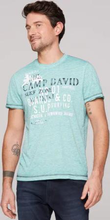 CAMP DAVID Rundhalsshirt mit Ausbrenner-Effekten
