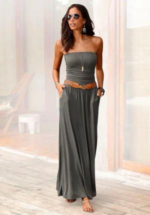 LASCANA Maxikleid mit schmalem Oberteil und