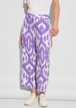 STREET ONE Leinenhose Sommerhose mit Ikat