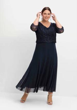 Sheego Abendkleid Große Größen aus Mesh,