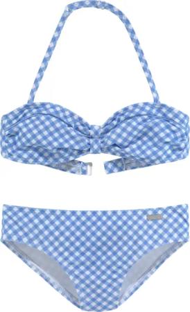 Buffalo Bandeau-Bikini Karo Kids mit unifarbenen