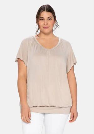 Sheego T-Shirt Große Größen mit Flügelärmeln