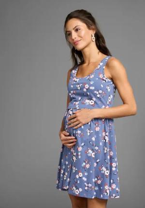 Neun Monate Umstandskleid Kurzes Schwangerschafts-Shirtkleid, Minikleid