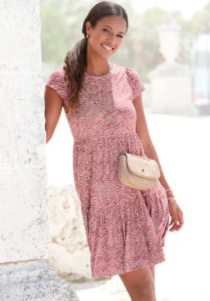 Vivance Jerseykleid mit Rückenausschnitt, T-Shirtkleid in