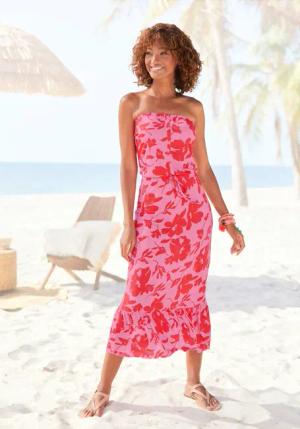 LASCANA Midikleid mit Volant am Rocksaum