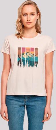F4NT4STIC T-Shirt Berg Sonnenuntergang Retro Premium