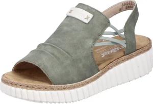 Rieker Plateausandale, Keilsandalette, Sommerschuh mit Juterahmen