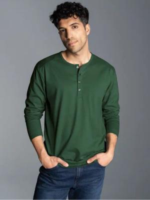 Trigema Longsleeve TRIGEMA Langarmshirt mit Knopfleiste