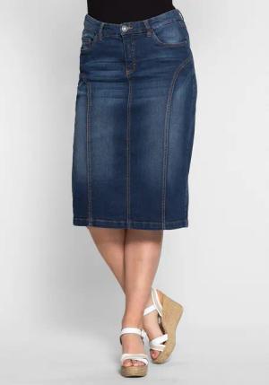 Sheego Jeansrock Große Größen Used Effekte,