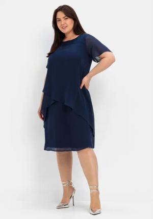 Sheego Abendkleid Große Größen mit asymetrischen