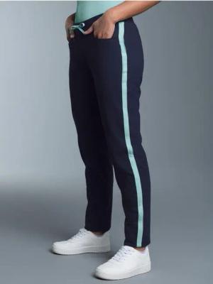 Trigema Jerseyhose TRIGEMA Jogginghose mit kontrastfarbigen