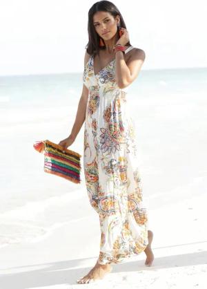 LASCANA Maxikleid mit buntem Paisleydruck und