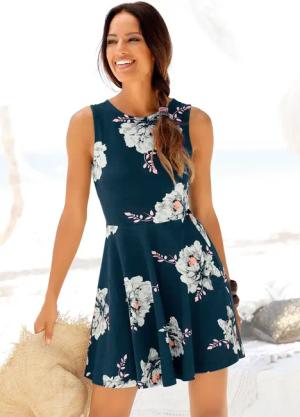 Beachtime Strandkleid mit Blumenprint, Minikleid, Sommerkleid