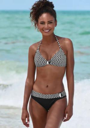 JETTE Triangel-Bikini mit modischem Druck und