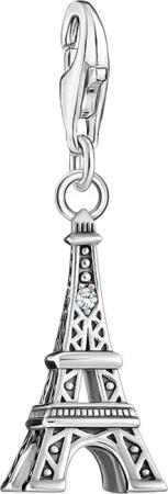 THOMAS SABO Charm-Einhänger Eiffelturm mit weißem