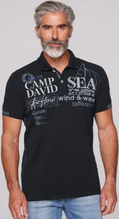 CAMP DAVID Poloshirt mit Logo-Applikationen