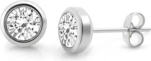 Zeeme Paar Ohrstecker Edelstahl mit weißem