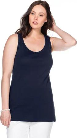 Sheego Tanktop Große Größen fein gerippte