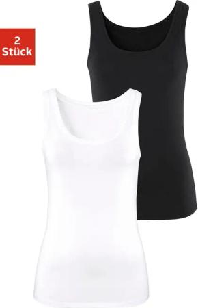 Vivance Tanktop aus elastischer Baumwoll-Qualität (2er-Pack)