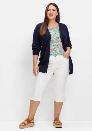 Sheego Caprijeans Große Größen mit Teilgummibund