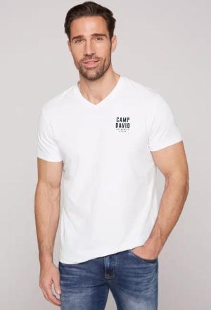 CAMP DAVID V-Shirt mit Logo-Print auf