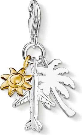 THOMAS SABO Charm-Einhänger Palme, Sonne, Flugzeug,