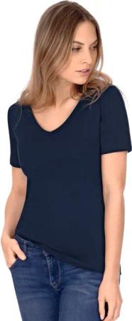 Trigema T-Shirt TRIGEMA V-Shirt aus Baumwolle/Elastan