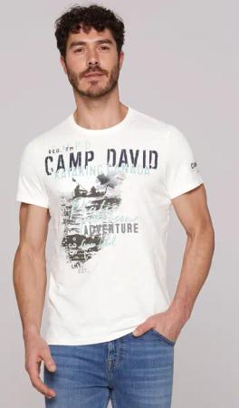 CAMP DAVID T-Shirt mit großem Logoprint