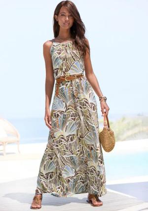 LASCANA Maxikleid, leichtes Sommerkleid mit Alloverprint,