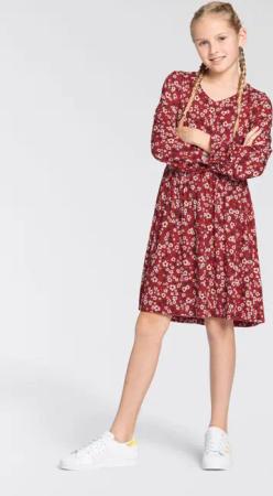 DELMAO Jerseykleid Viskose-Kleid für Mädchen, festliche