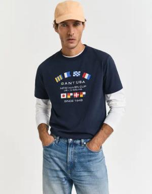 Gant Rundhalsshirt GRAPHIC SS T-SHIRT mit