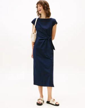 Tommy Hilfiger Midikleid KNOT BOAT-NK MIDI