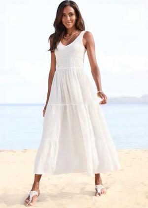 Beachtime Maxikleid aus gewebter Baumwolle, Sommerkleid