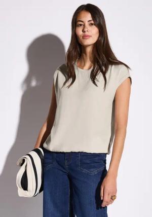 STREET ONE Kurzarmbluse mit elastischen Saum