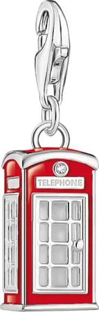 THOMAS SABO Charm-Einhänger rotes LONDON Telefonhäuschen,