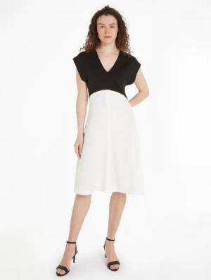 Tommy Hilfiger Jerseykleid SHINY INTERLOCK V-NK