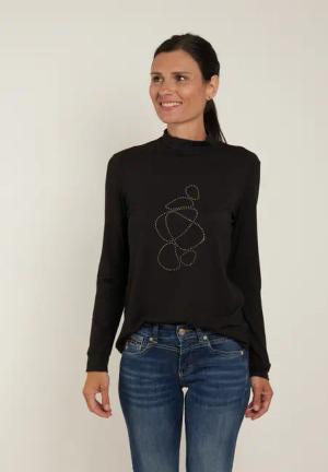 Seidel Moden Langarmshirt mit Glitzersteinen, MADE