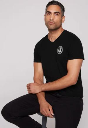 CAMP DAVID V-Shirt mit maritimen Prints