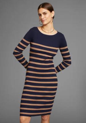 HECHTER PARIS Strickkleid mit Kontraststreifen