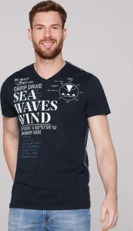 CAMP DAVID T-Shirt mit Wording-Prints